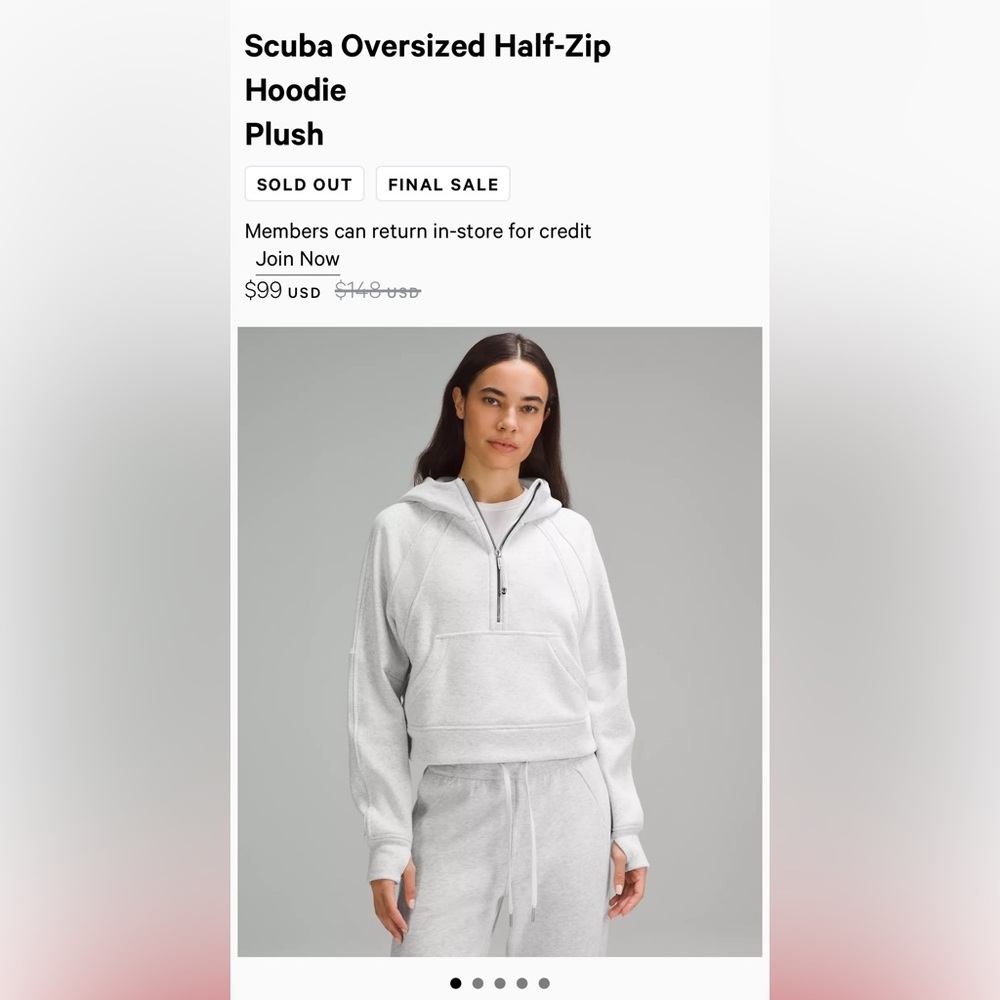 NWOT Lululemon Plush Scuba Oversized Half-Zip Hoodie